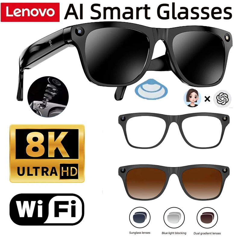 Smart Glasses Lens - Lenovo 32G Memory 800W 4K Camera