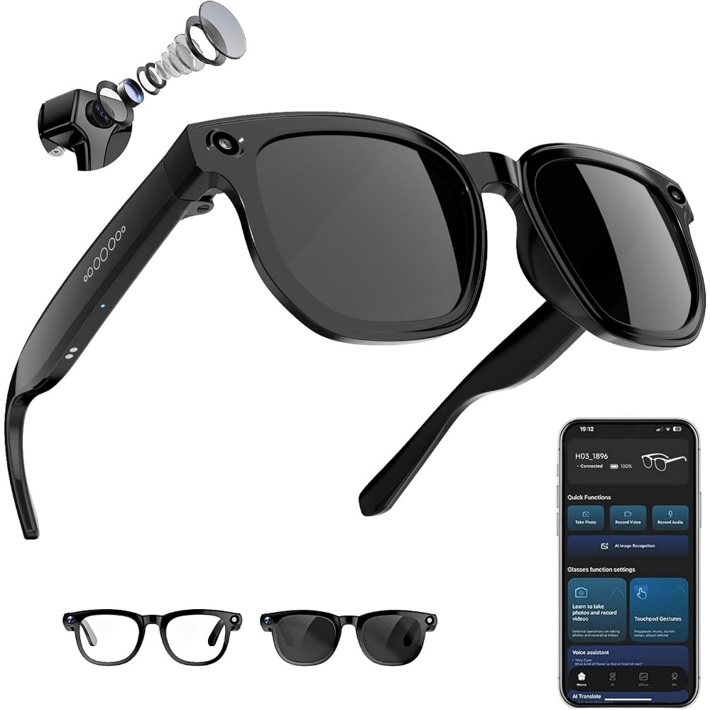 Smart Glasses with 8MP Camera, - Smart Glasses Lens 评论和价格