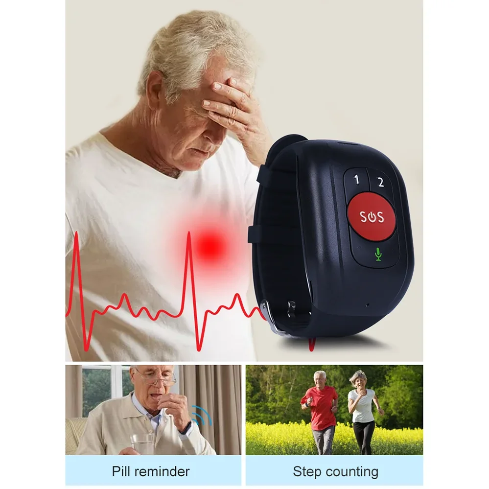 Elderly 4G LTE SOS Watch GPS T - Fall Detection Watch 评论和价格