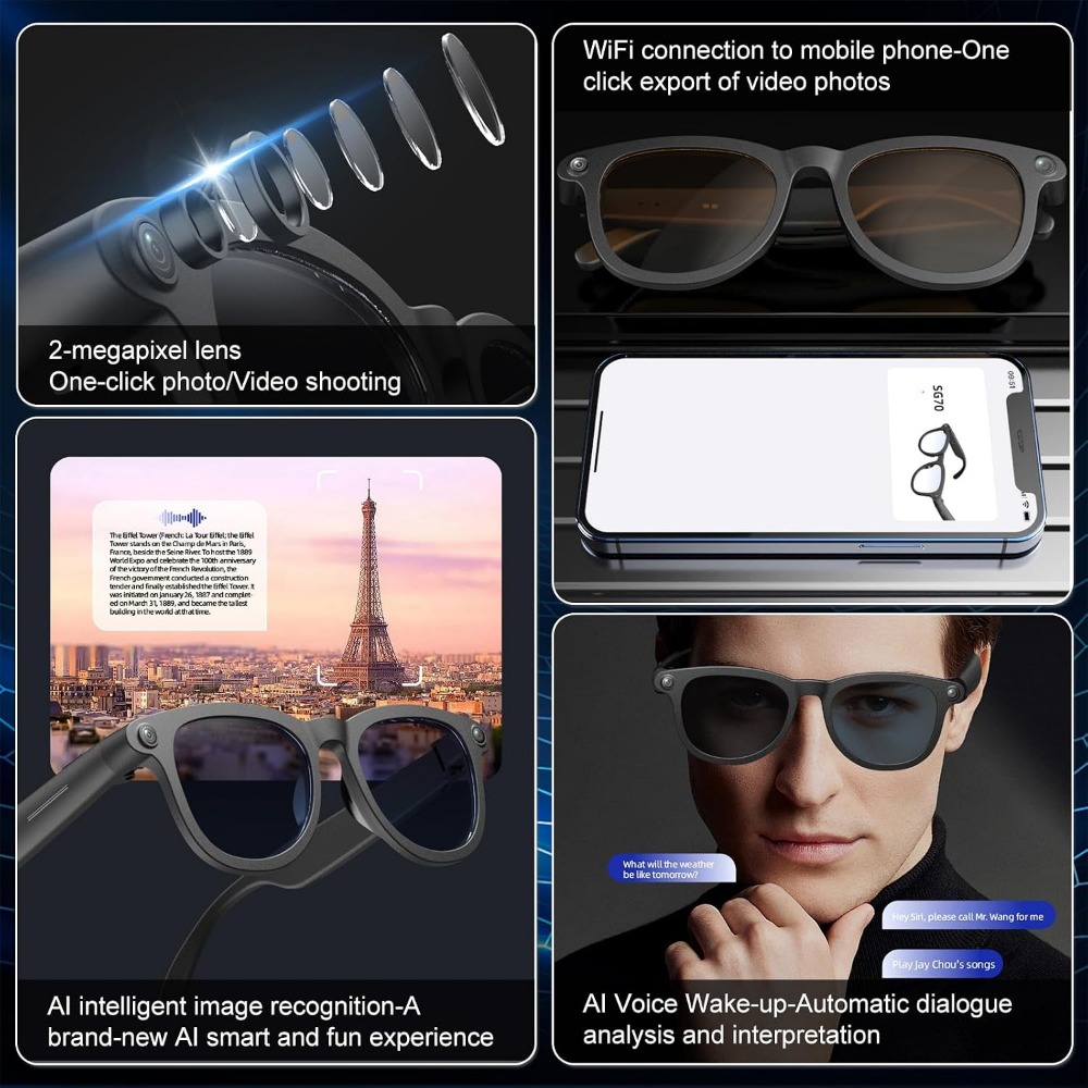 Smart Glasses with HD Camera,  - Smart Glasses Lens 评论和价格