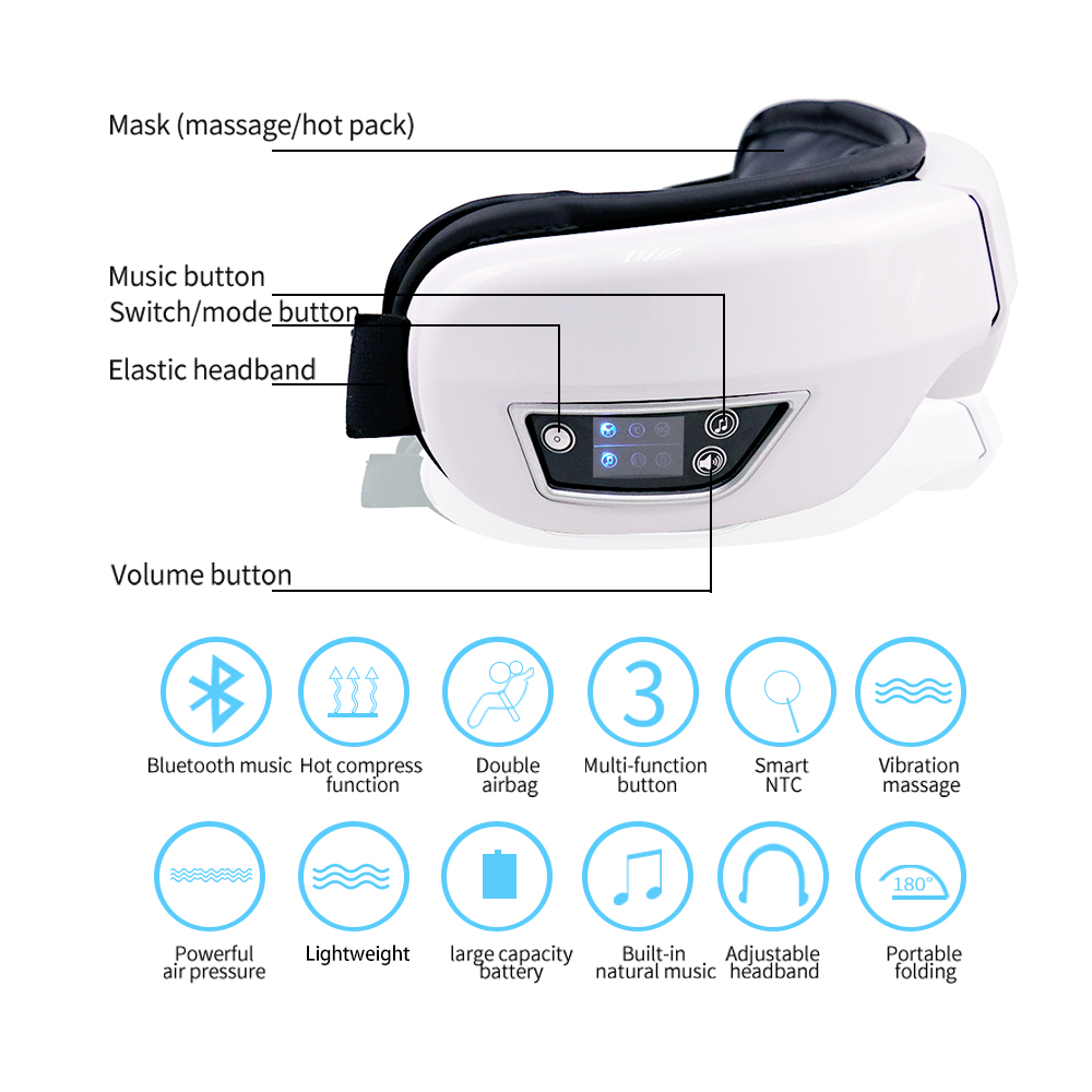 Electric Eye Massager Bluetoot - Light Therapy Glasses 评论和价格
