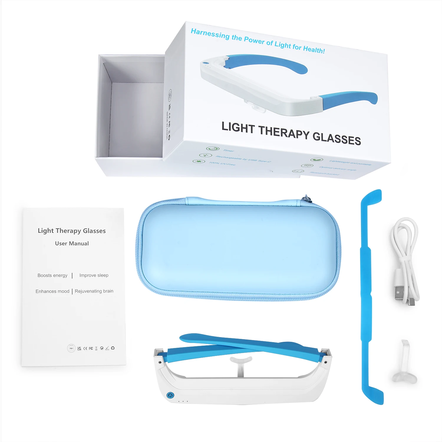 SAD Light Therapy Glasses Red  - Light Therapy Glasses 评论和价格