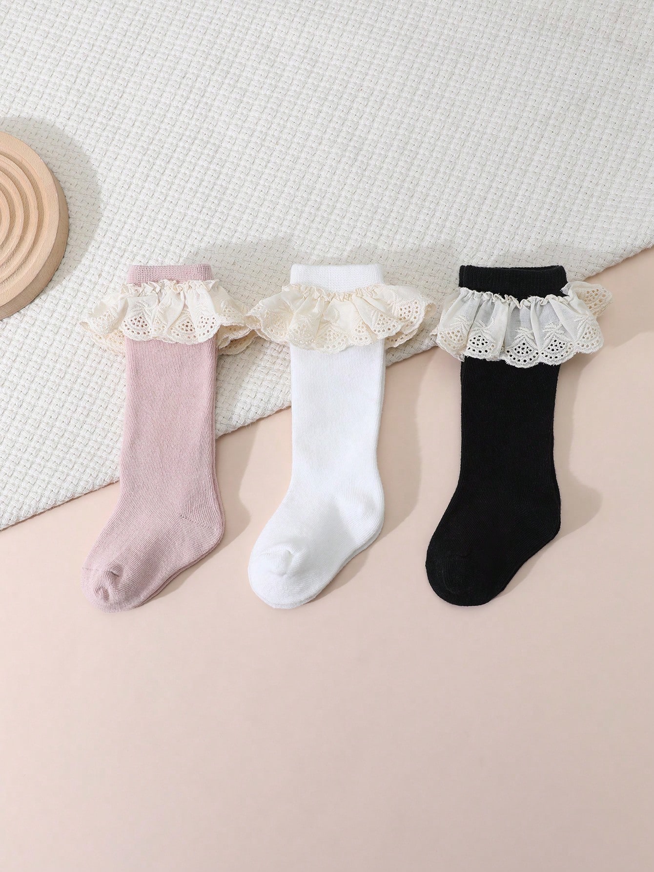 3Pairs Toddler Girls Lace Ruff - Baby Sock Oximeter 评论和价格
