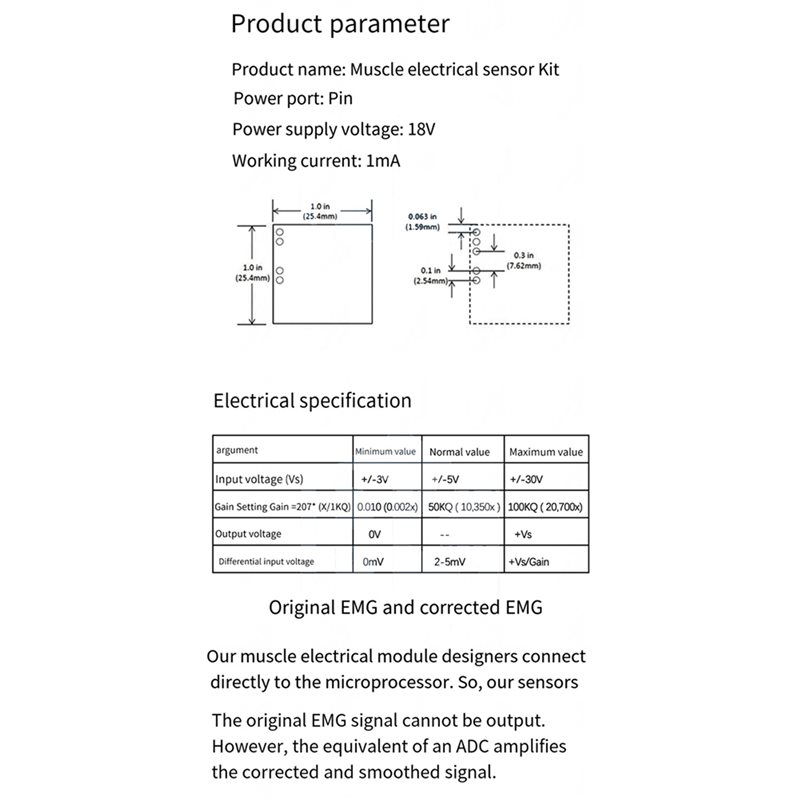 B50B-3X Muscle Electrical Sens - Muscle Sensor Emg 评论和价格